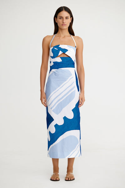 Significant Other Claire Midi Dress in Shapes, Size 12 AU