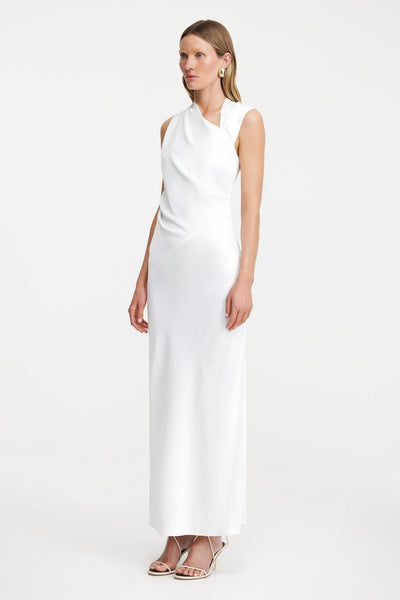 So Online AU Women's Ivory Satin Maxi Dress, AU6 US2