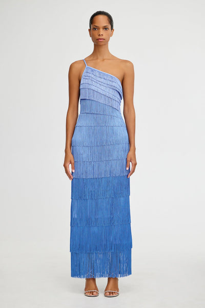 ワンピース LIGHT BLUE DRESS Taffeta one-shoulder dress, light blue | Marella
