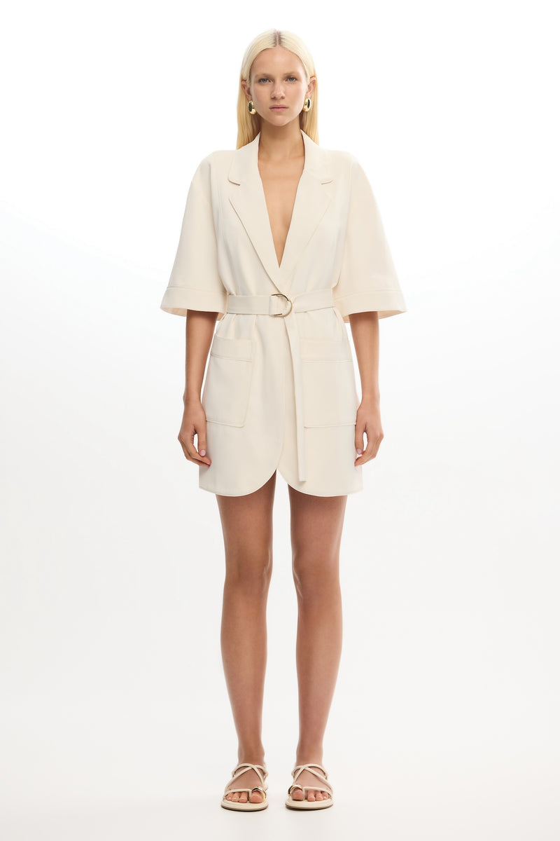 bowie mini dress White Mini Dress - Bowie Mini Dress with Shawl - Size 0 to 12