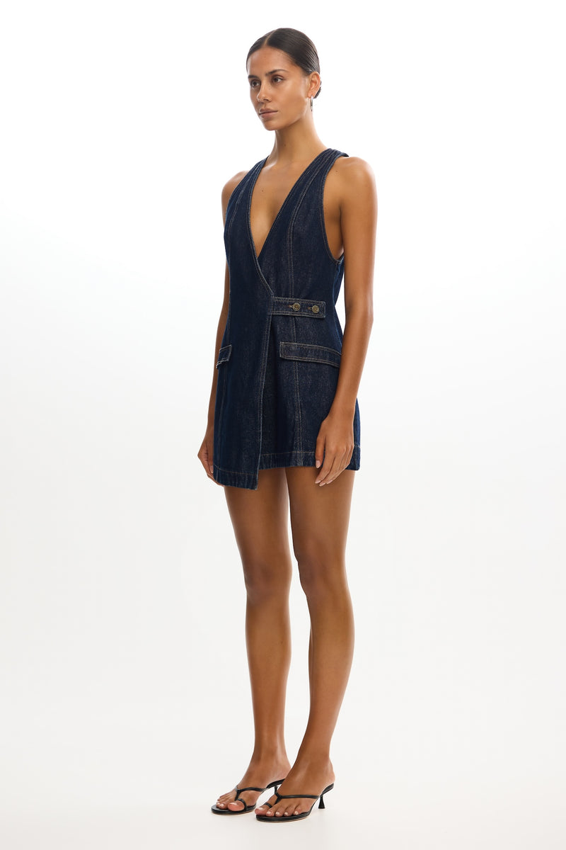 SO ONLINE AU Micah Mini Dress, Indigo, AU14 US10