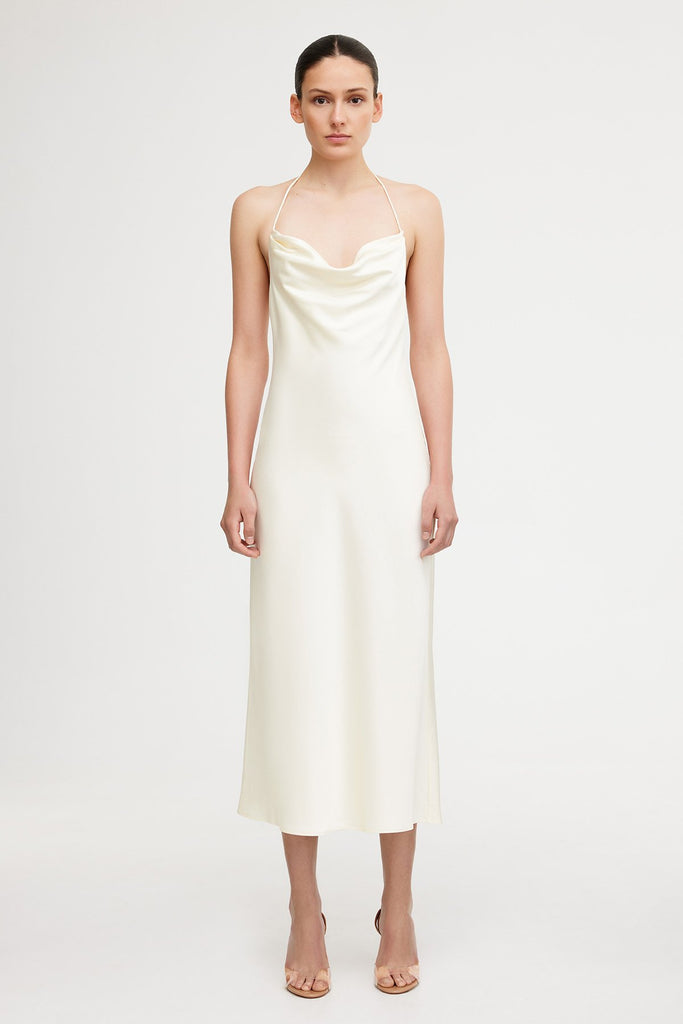 ★SCULPTOR★ Unbalance Cowl Satin Dress Pale Beige SC22A312B MUSINSA | SCULPTOR Unbalance Cowl Satin Dress Coral
