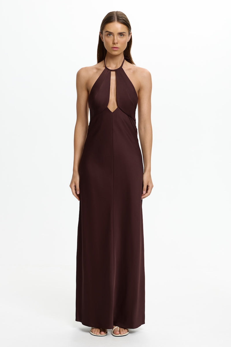 sachin and babi light blue dress TOPSHOP Chocolate Halter Cowl Maxi Dress
