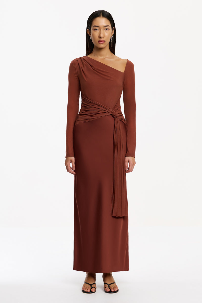 CORE-SS2510101D_LONDON_LONG_SLEEVE_MAXI_DRESS-CAROB-1