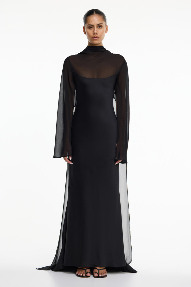 Devlyn Long Sleeve Gown in Black Devlyn Long Sleeve Gown in Black
