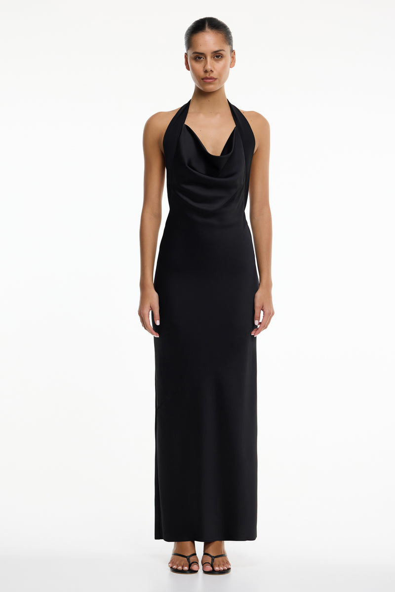 Devlyn Halter Maxi Dress in Black