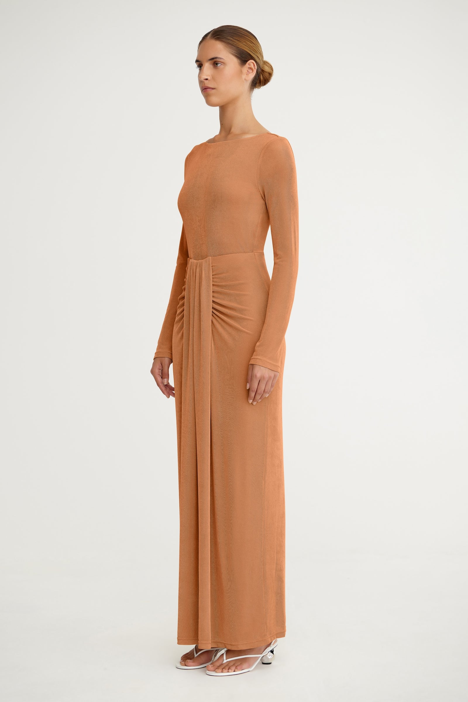 chinese dress ladies So Online AU Dakota Maxi Dress, Oak, AU12 US8, Polyester Elastane