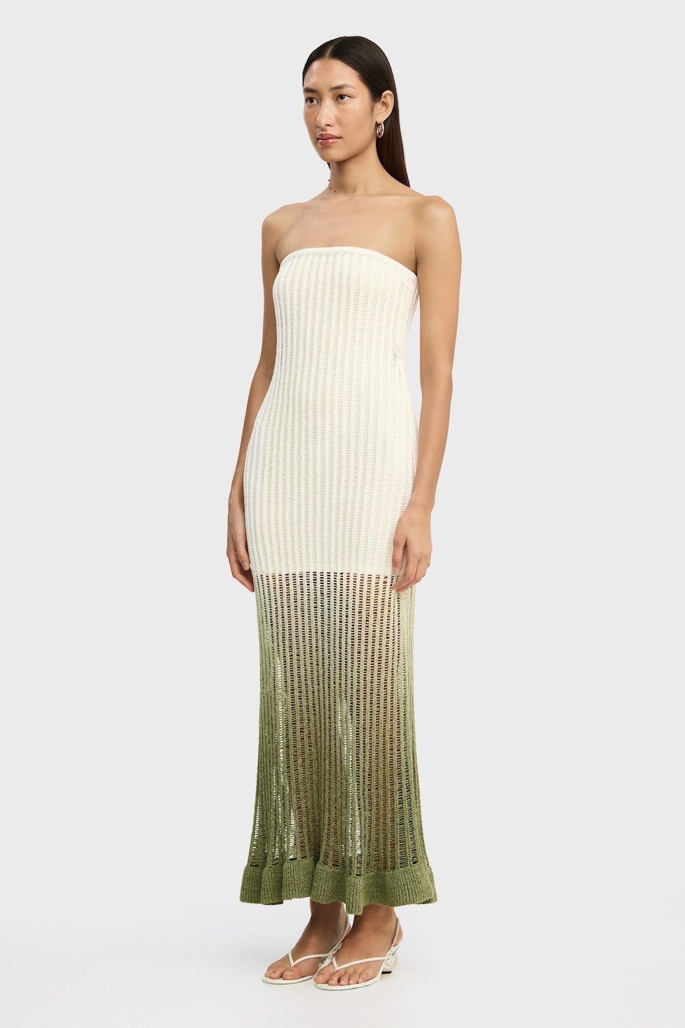 Amaya Strapless Mini Dress for Women, Pesto Ombre, AU12 / US8, Cotton Polyester Blend