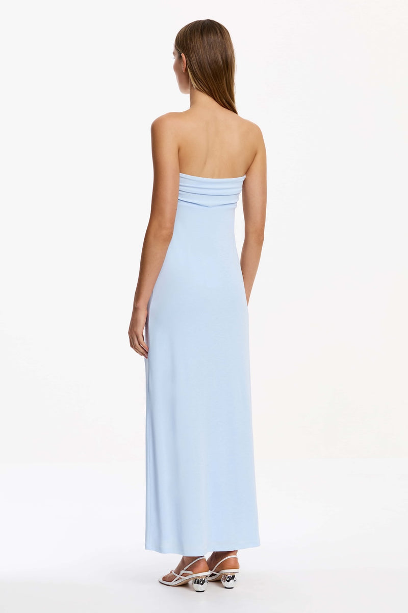 Carrey Strapless Maxi Dress in Powder Blue