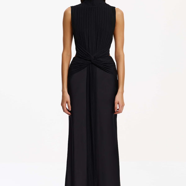 SO ONLINE AU Black Pleated Jersey Gown for Women, AU12 US8 SO ONLINE AU Black Pleated Jersey Gown for Women, AU12 US8