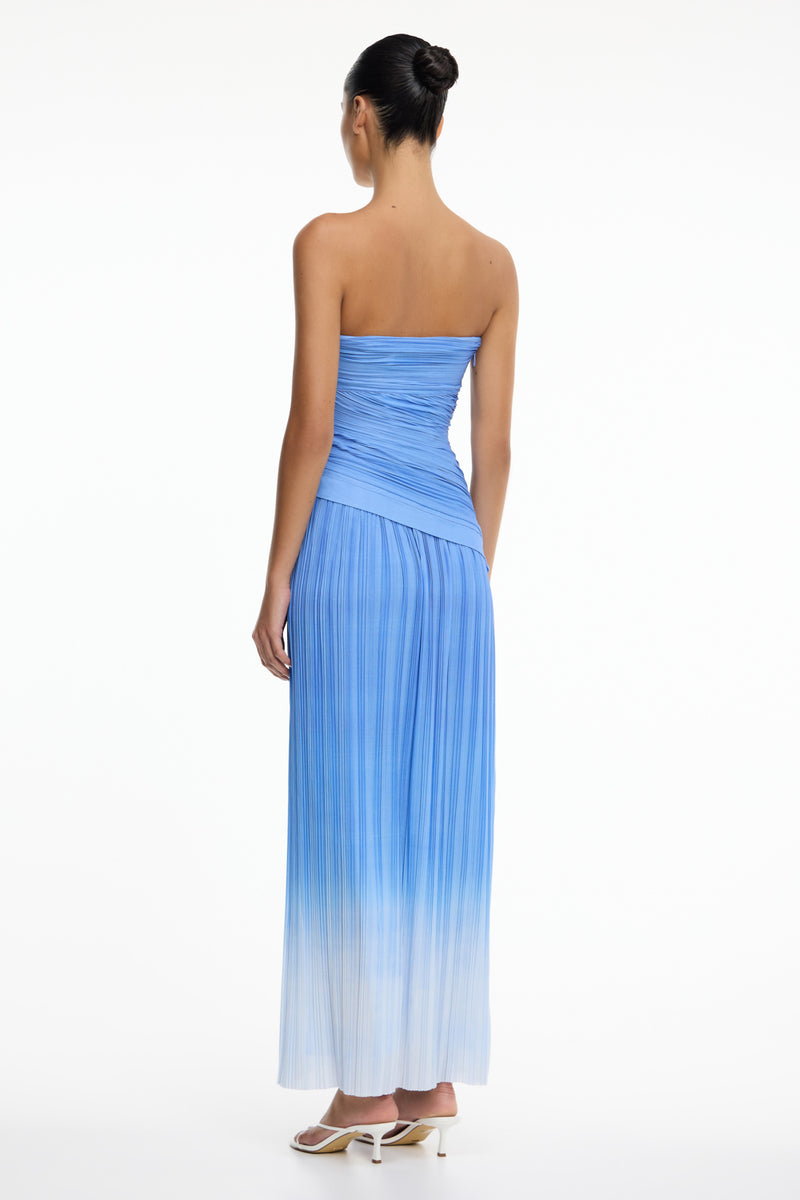 Nesta Strapless Maxi Dress in Cornflower Mist Blue