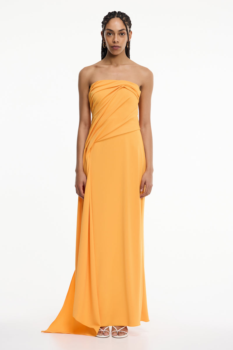 open lace back dress Orange Sweetheart Mermaid Prom Dress Long Slit Ruffles with Sequins main image 0