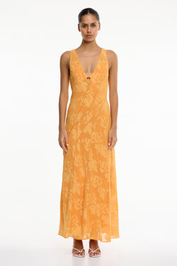 Pola V Neck Maxi Gown in Amber Orange Significant Other Pola V Neck Maxi Gown in Amber Orange Significant Other