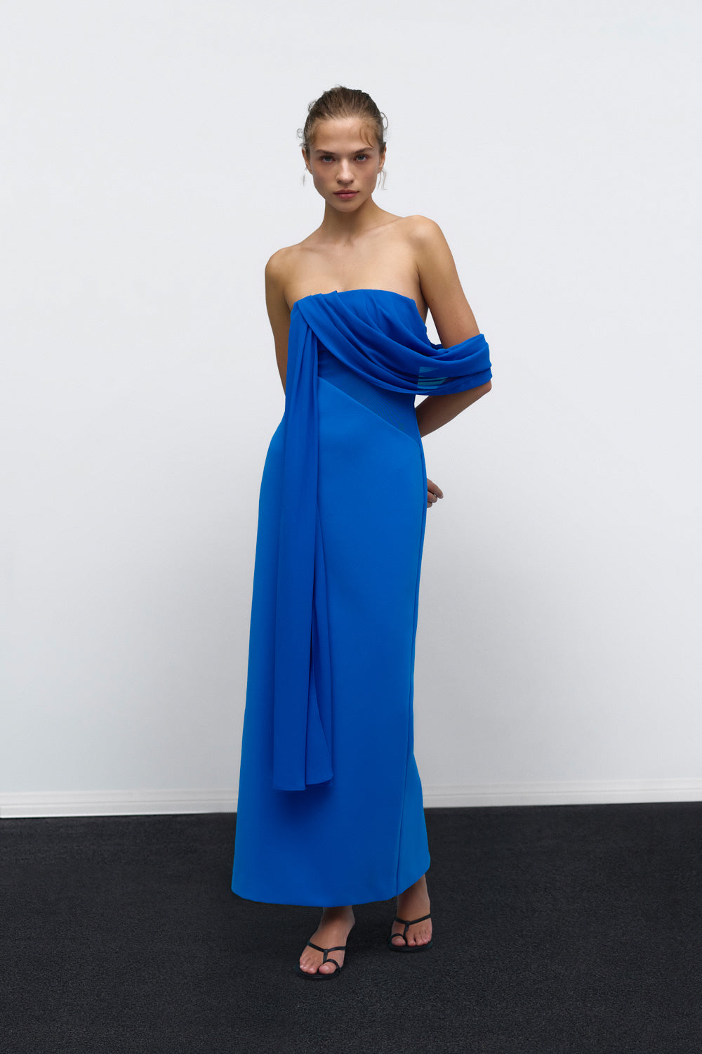Edda Asymmetric Sleeve Dress