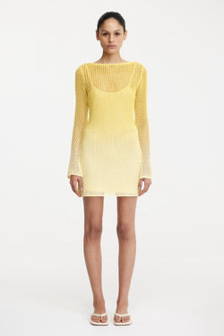 honey yellow mini dress Honey Bow Mini Dress