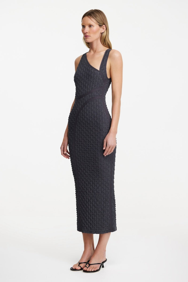 alex midi dress White Pintuck Scoop Neck Alex Midi Dress