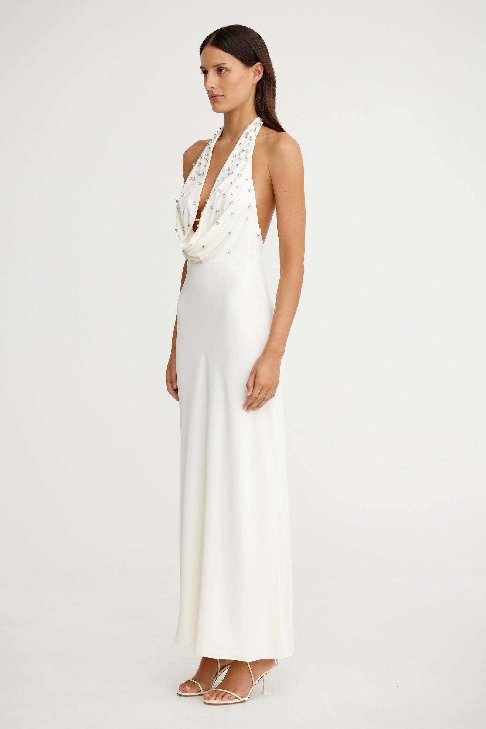 kimberley sleeveless beaded fringe maxi dress reviews Kimberley Halter Neck Ruffle Maxi Dress Matcha