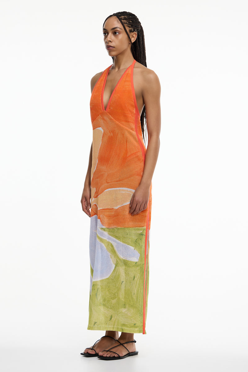 SO ONLINE AU Stamped Poppy Maxi Dress, AU8 US4, Cotton