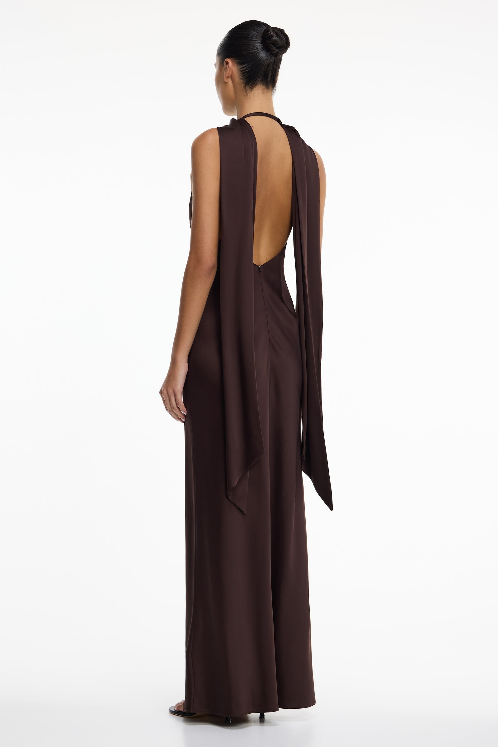 SO ONLINE AU Lucile Halter Maxi Dress, Chocolate, AU16 US12