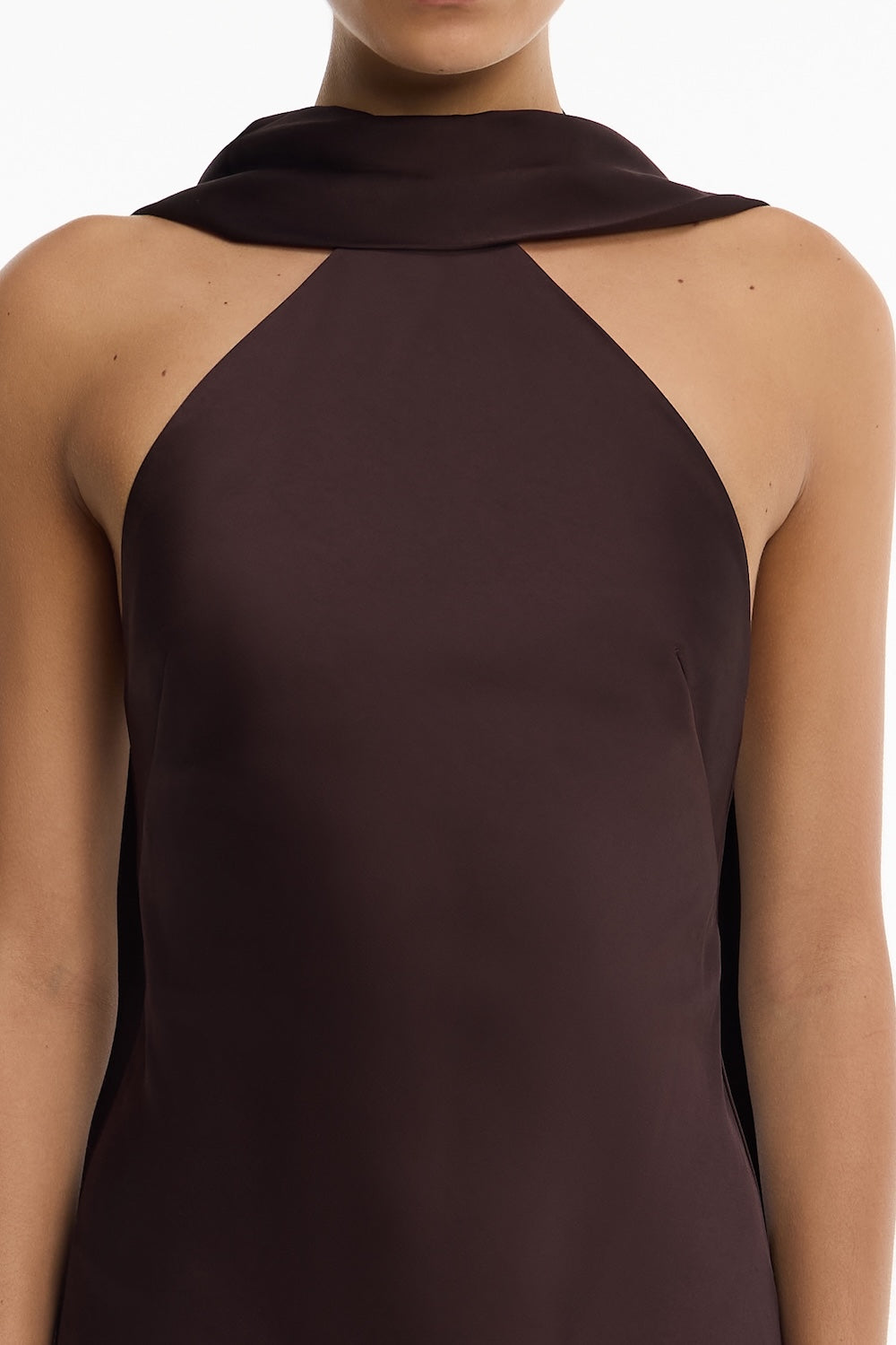 SO ONLINE AU Lucile Halter Maxi Dress, Chocolate, AU16 US12