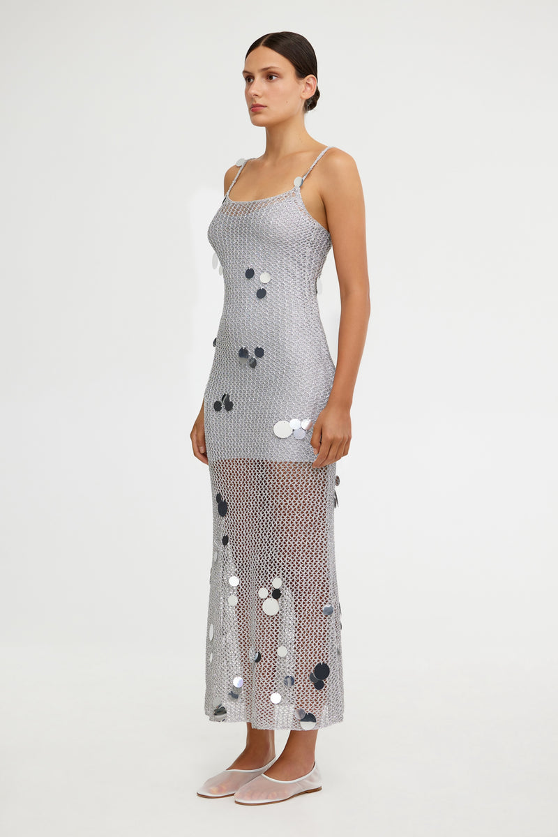 myah one shoulder dress in grey embroidery Stunning Maya Dress for Bridesmaids