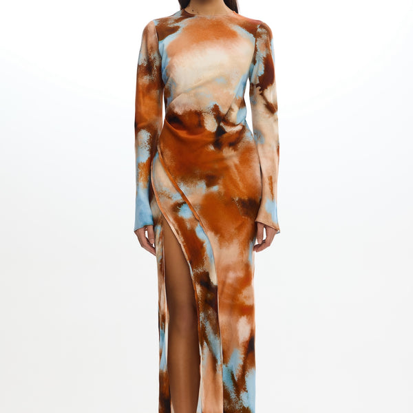 So Online AU Women's Long Sleeve Maxi Dress, Rust Haze, AU10 US6