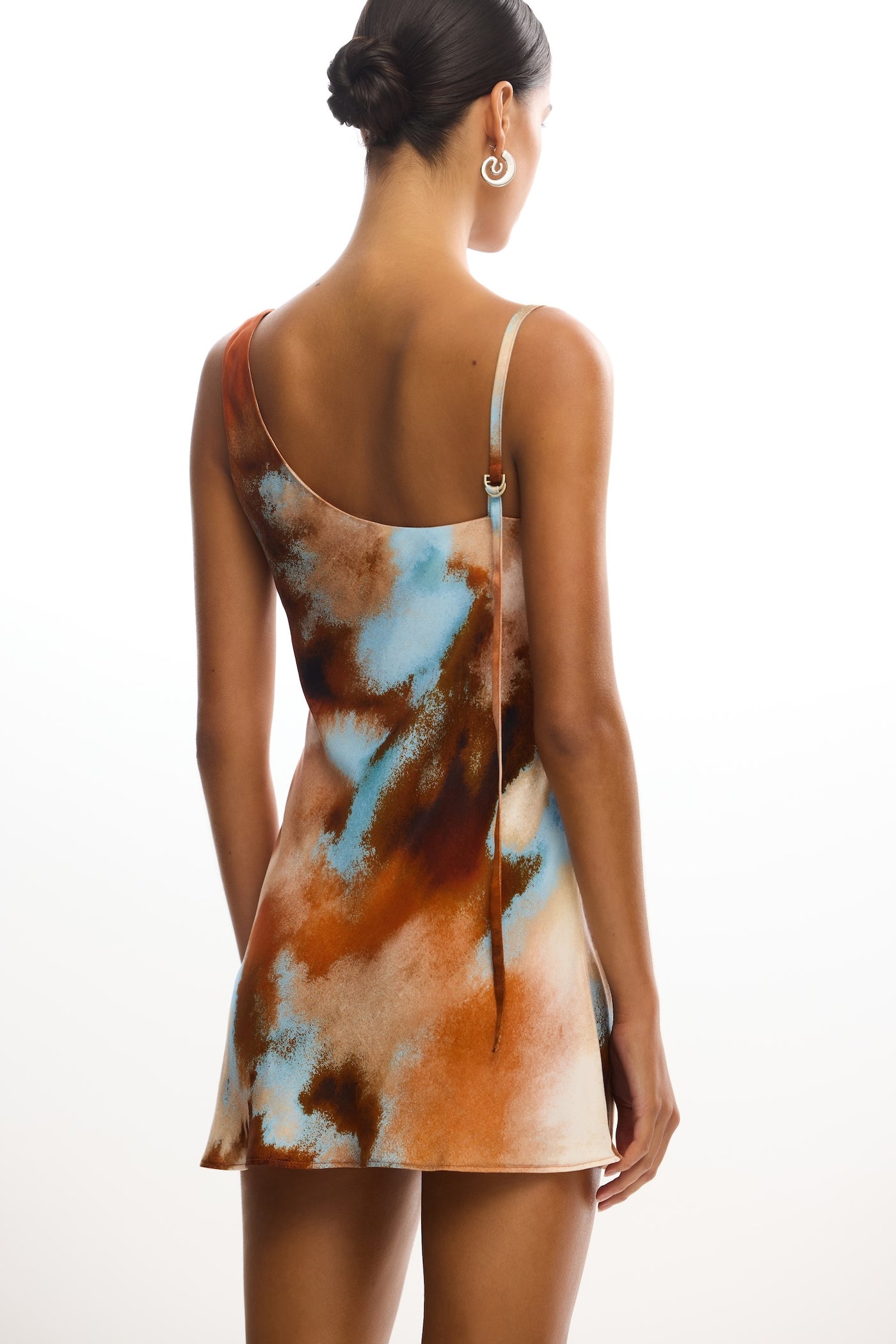 Rhode Cowl Neck Mini Dress in Rust Haze Brown