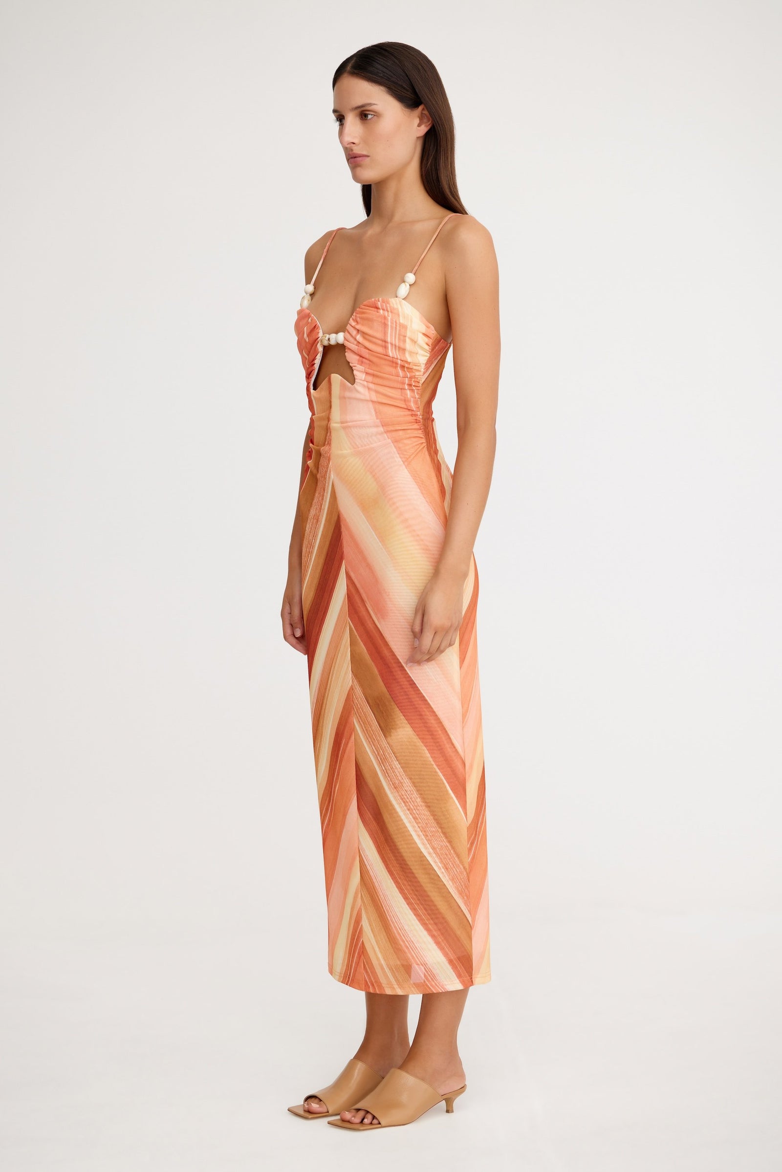 significant other mattie midi dress Significant Other Mattie Midi Dress | Pink/Stripe | Size 8