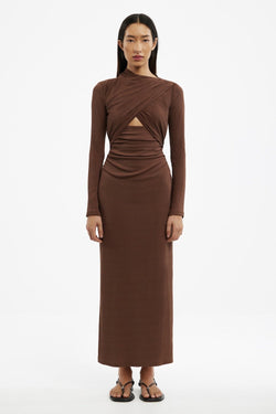 GABRIANA LONG SLEEVE MIDI DRESS