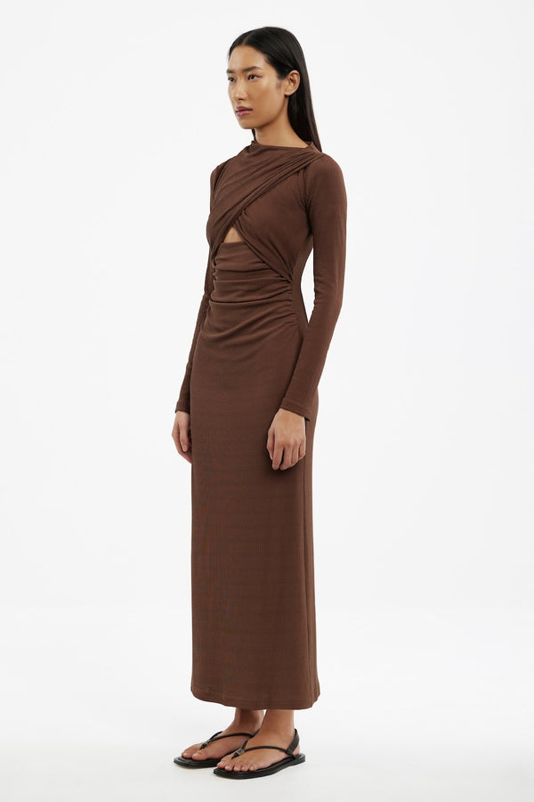 GABRIANA LONG SLEEVE MIDI DRESS