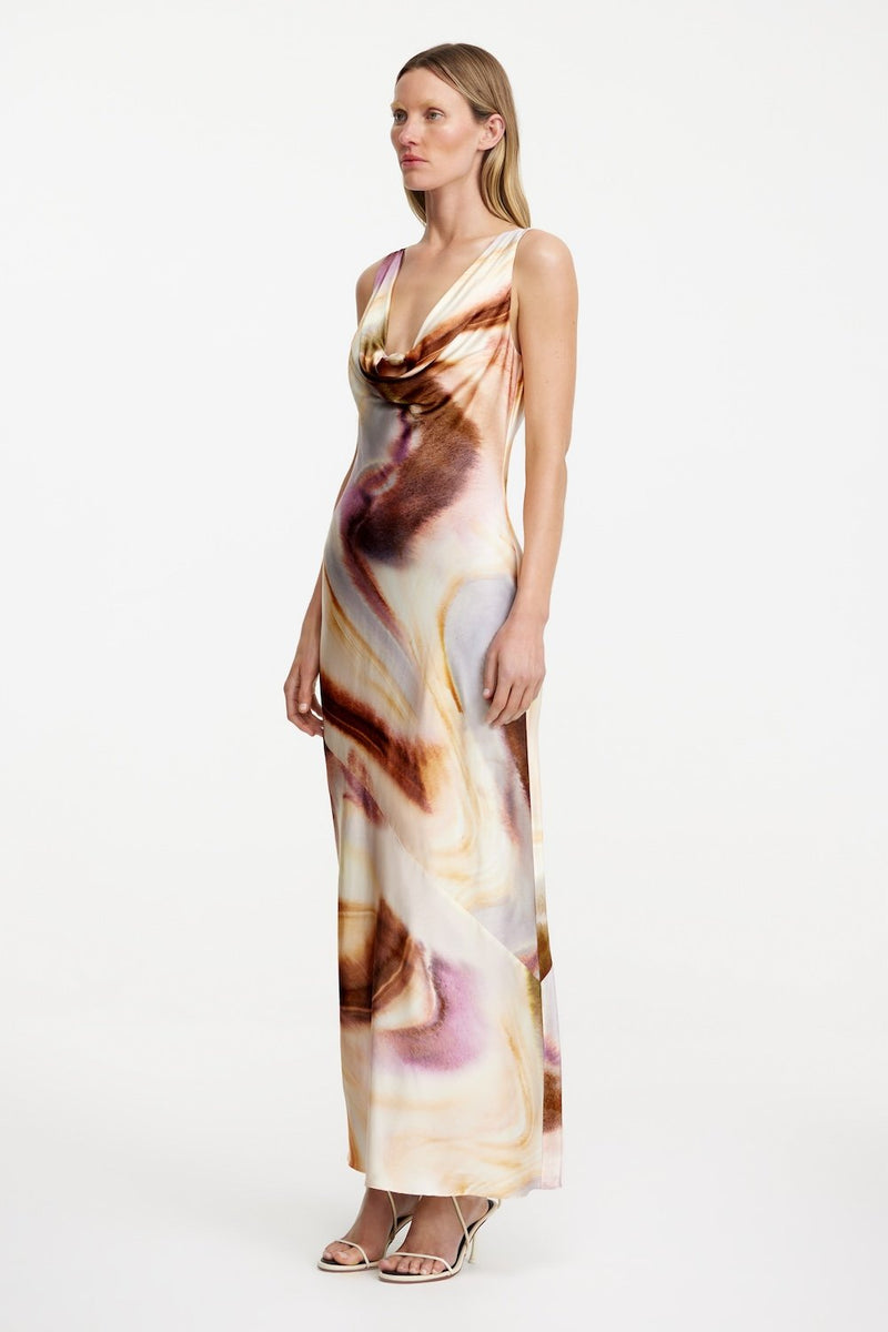 SO ONLINE AU Women's Copper Watercolour Maxi Dress, AU14 US10 SO ONLINE AU Women's Copper Watercolour Maxi Dress, AU14 US10