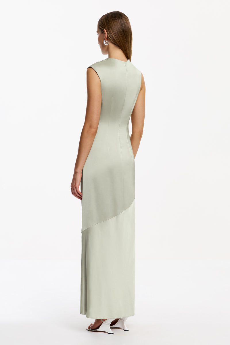 So Online AU Women's Maxi Dress, Sage, AU8 US4, Satin Fabric