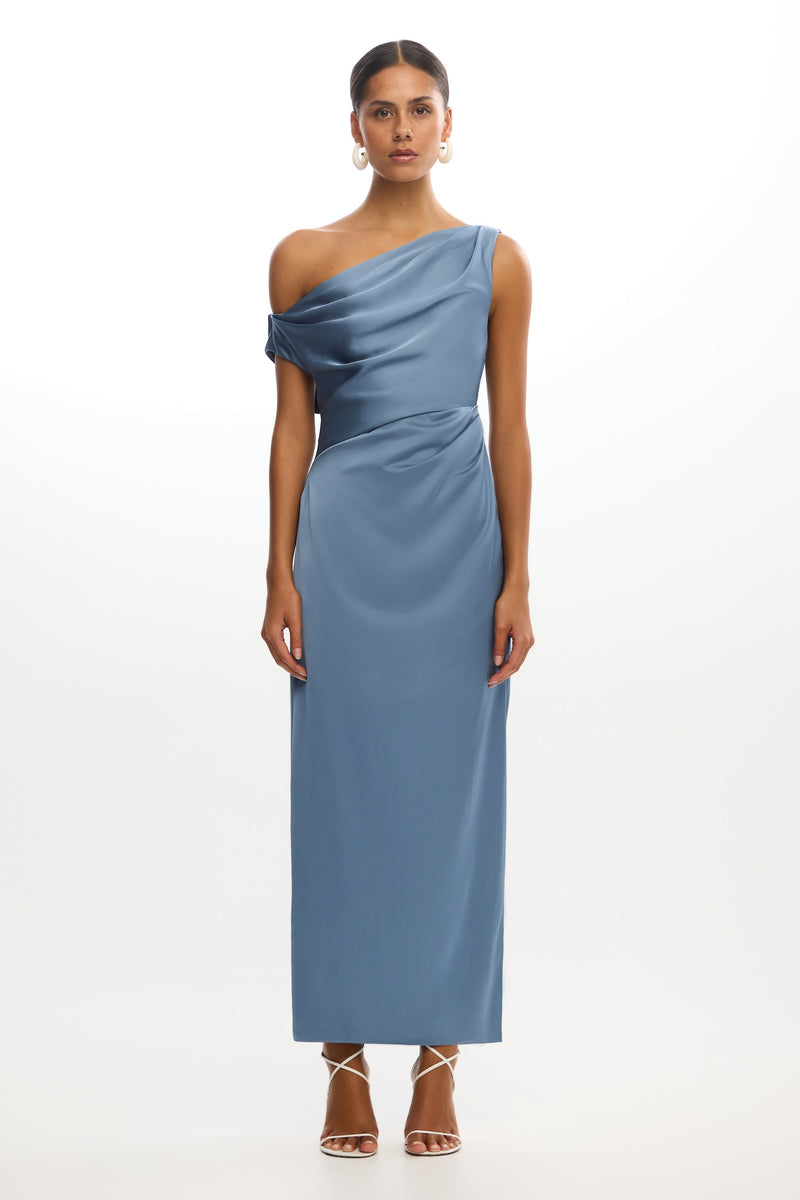 iron silk dress Brown Iron-Mud Dyed Silk Maxi Dress