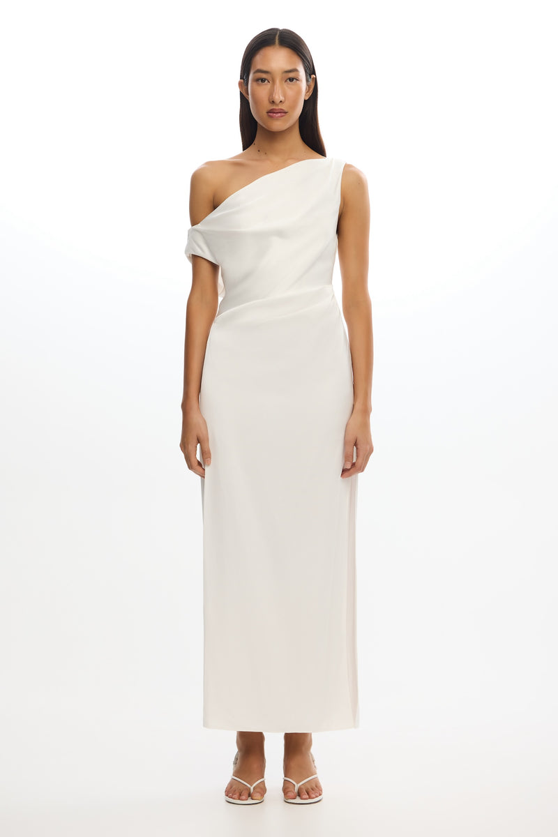 alyssa maxi dress significant other Significant Other Alyssa Draped One-shoulder Maxi Dress