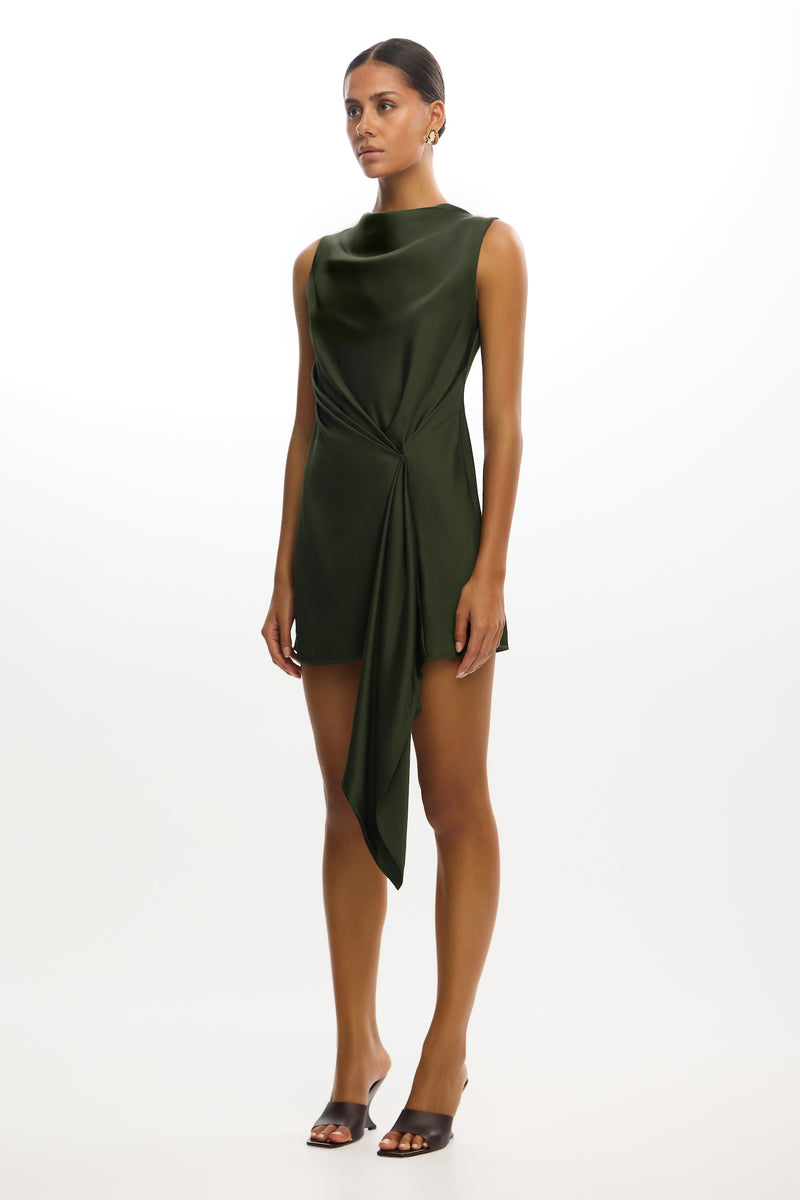 significant other alyssa satin mini dress Significant Other Satin Mini Dress With Drape Detail - Black - 30% Off