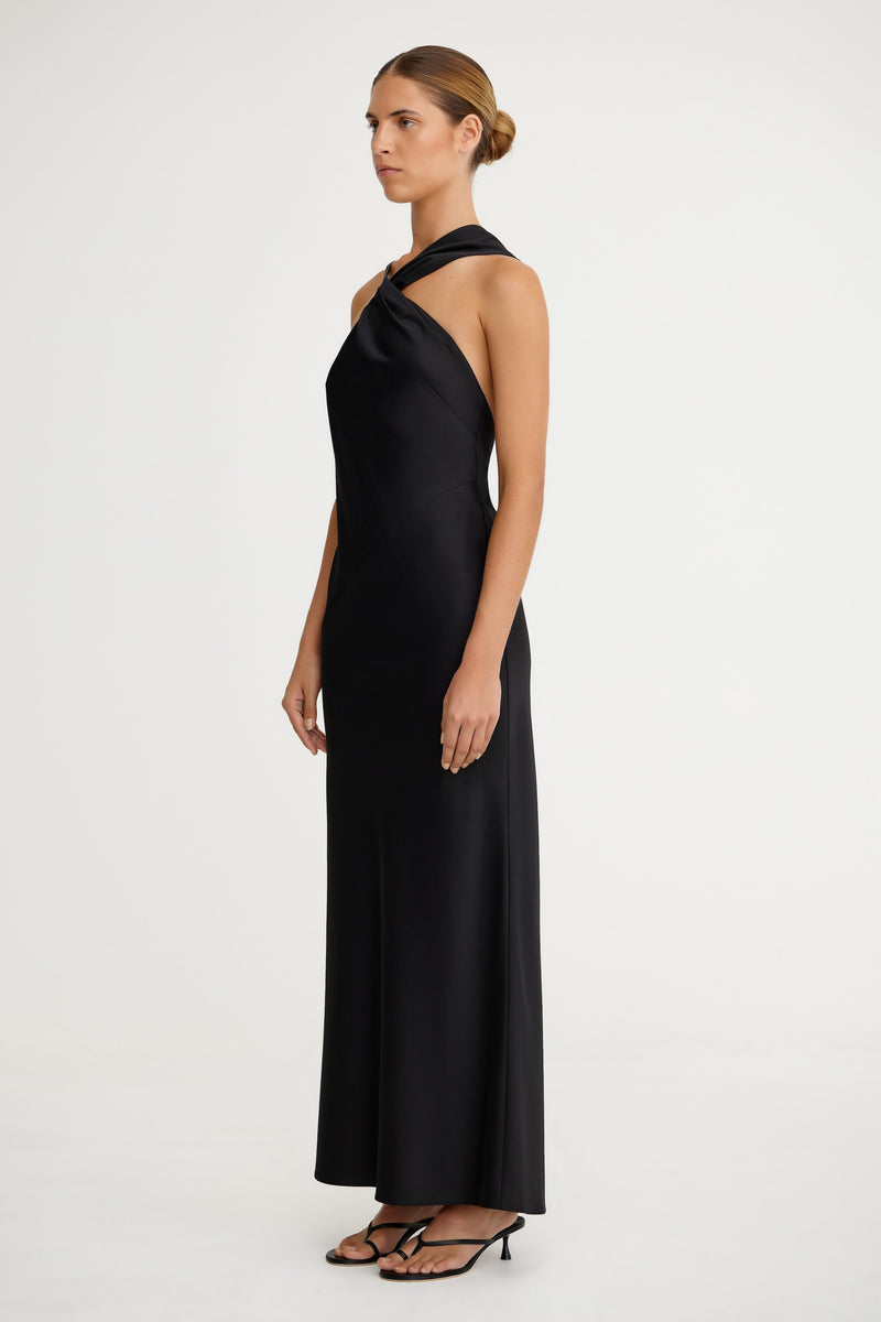 lucile draped maxi dress Significant Other Women's Lucile Sleeveless Satin Maxi Dress - White