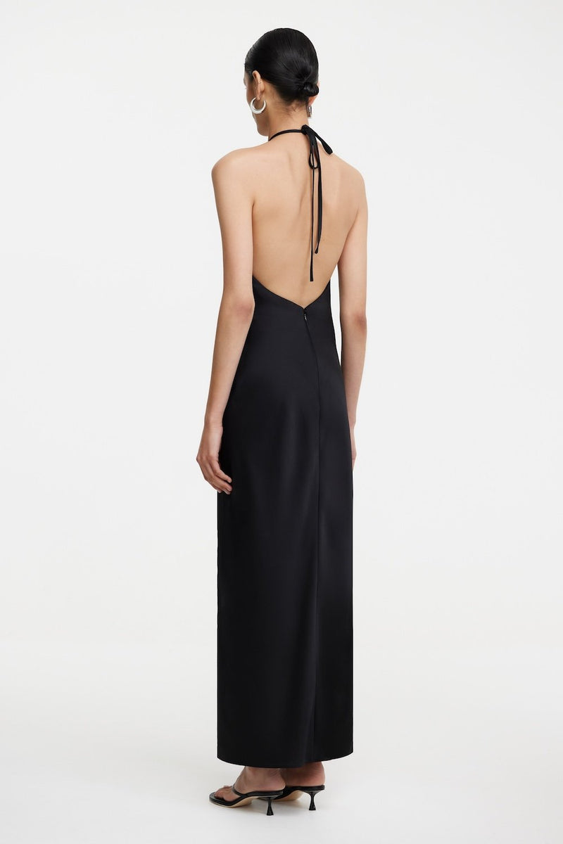 Becca Halter Dress by SO ONLINE AU, Black, AU8 US4, Viscose Polyester Lined Bodice Becca Halter Dress by SO ONLINE AU, Black, AU8 US4, Viscose Polyester Lined Bodice