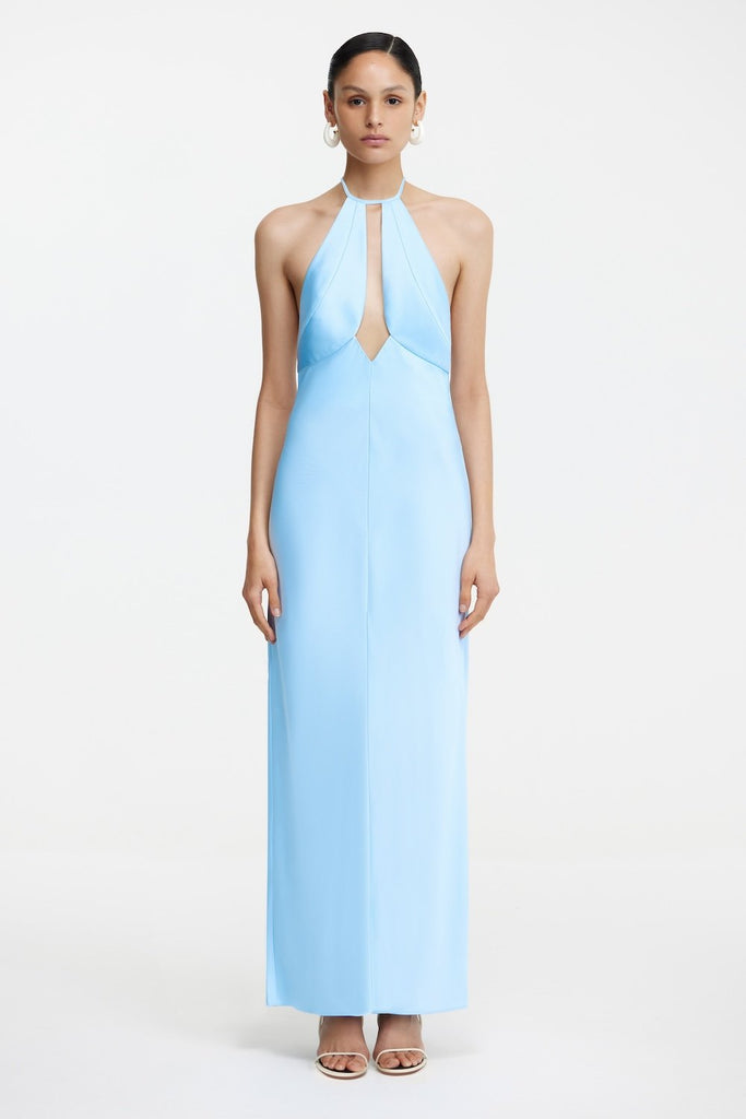 Significant Other Blue Becca Halter Dress 10 Womens