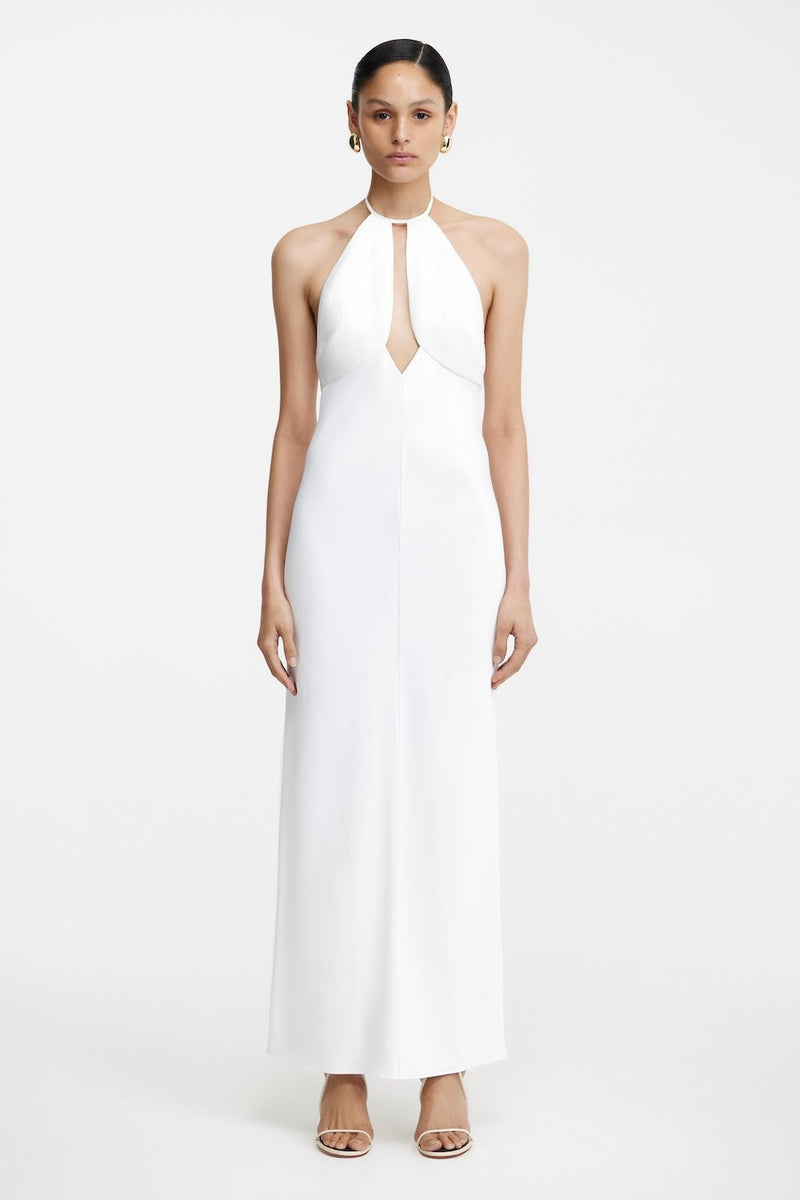 Becca Halter Dress for Women, Ivory, AU12 US8, Viscose Polyester Lining Becca Halter Dress for Women, Ivory, AU12 US8, Viscose Polyester Lining