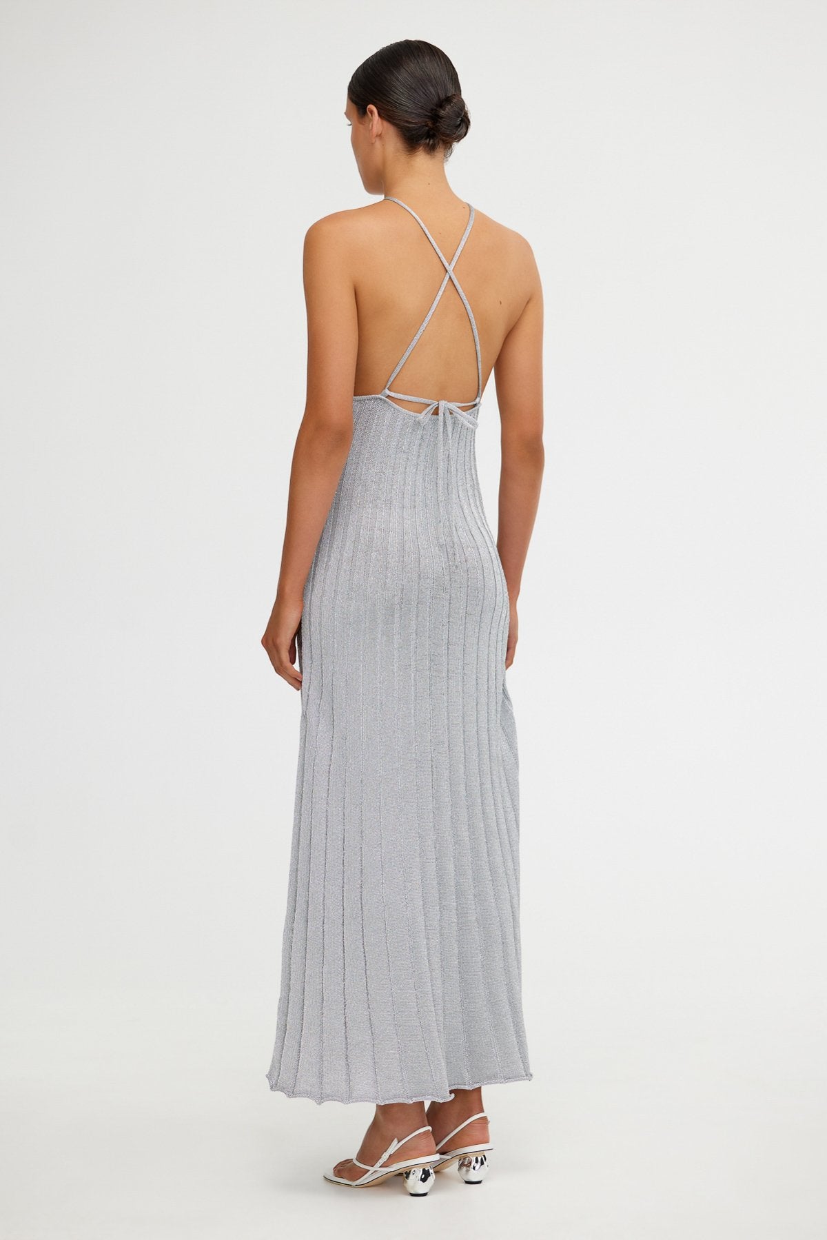 niamh pleated cutout satin midi dress NIAMH MIDI DRESS