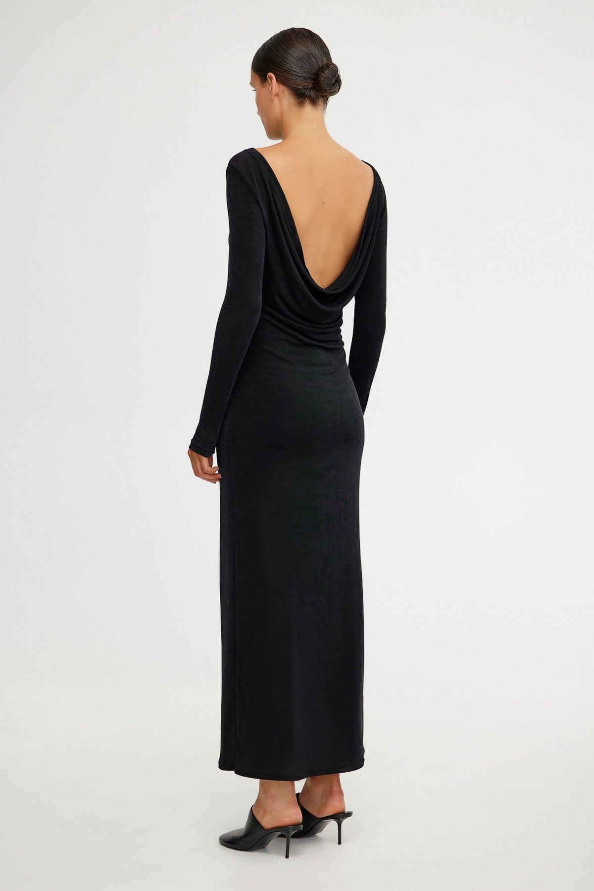 chinese dress ladies Open Back Long Sleeve Midi Dress – HAE-us main image 1