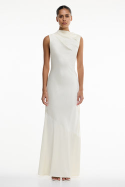 white high neck maxi dress Lana High Neck Maxi Dress in Pearl White