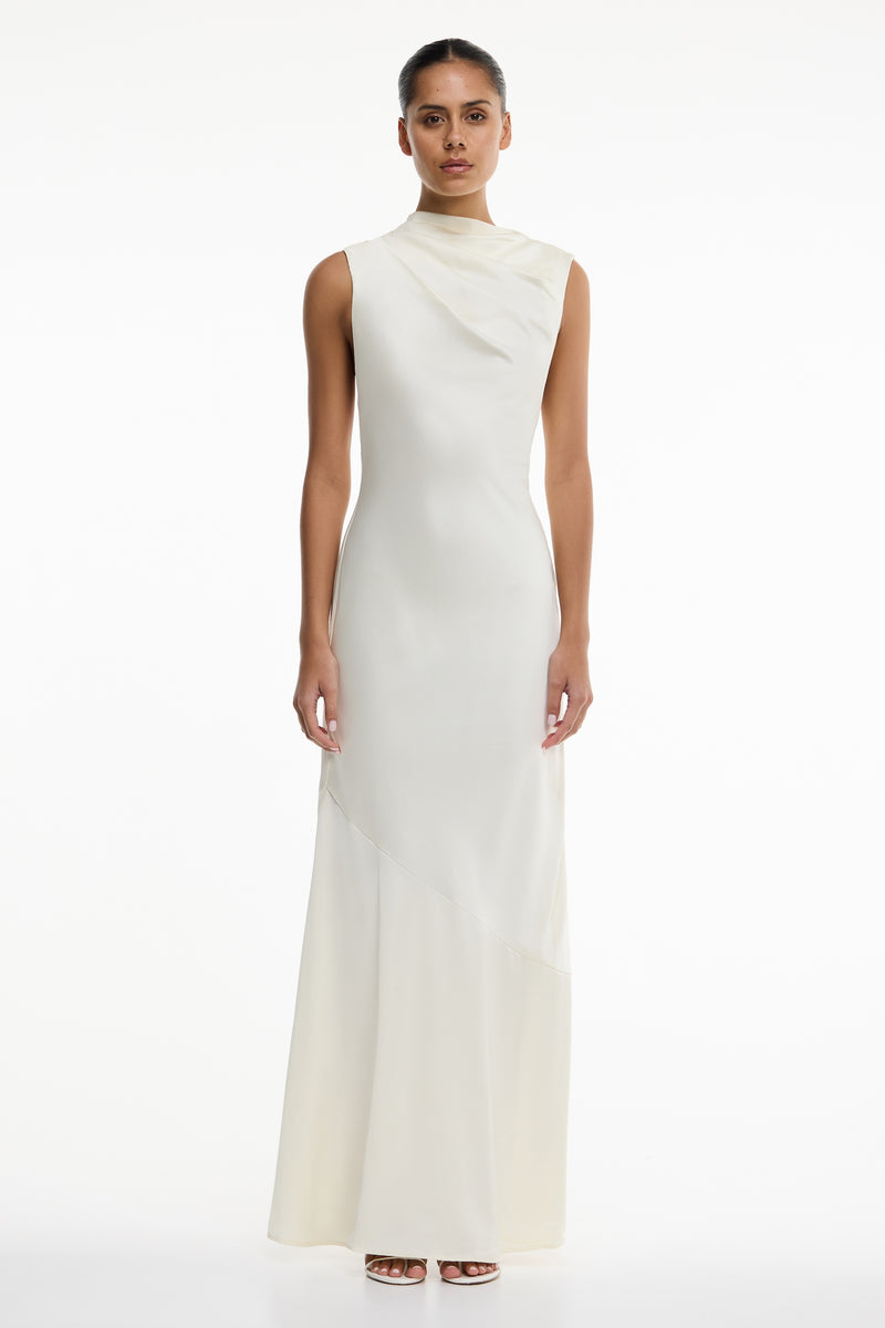 Lana High Neck Maxi Dress in Pearl White Lana High Neck Maxi Dress in Pearl White