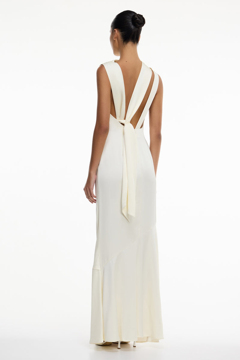 Lana High Neck Maxi Dress in Pearl White Lana High Neck Maxi Dress in Pearl White