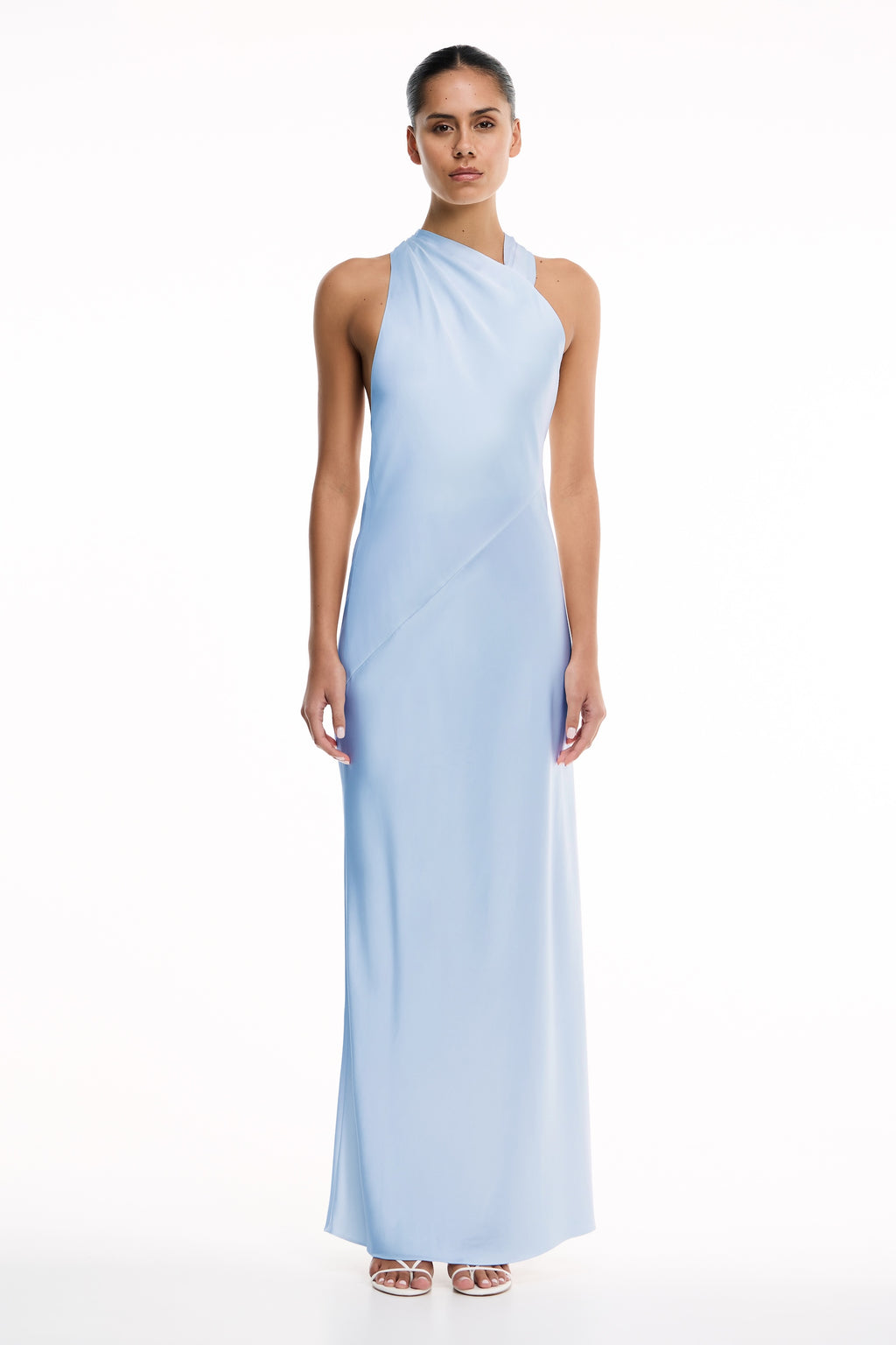 blue dress for baby girl Light Dusty Blue Chiffon Mismatched Pleating Bridesmaid Dresses, CB0038 US0 / As Pic / A main image 1