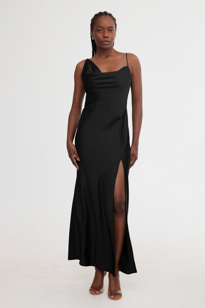 significant other annabel asymmetrical satin maxi dress Bias Size:1(MEDIUM) floral dresses Light Blue Maternity Dress while the satin fabrication
