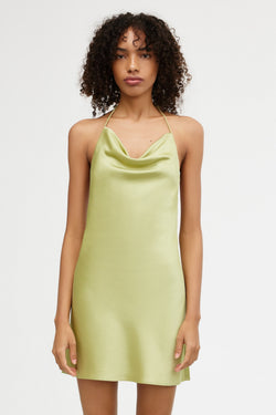 So Online AU Danika Halter Mini Dress, AU12 US8, Viscose Polyester, Matcha So Online AU Danika Halter Mini Dress, AU12 US8, Viscose Polyester, Matcha