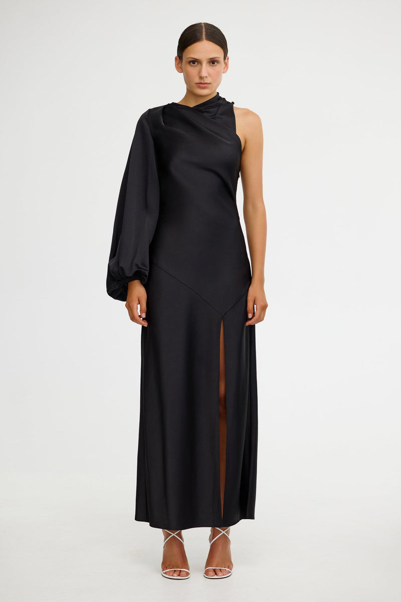 Adriana One Shoulder Maxi Dress for Women, Black, AU6 US2, Signature Occasion Satin Adriana One Shoulder Maxi Dress for Women, Black, AU6 US2, Signature Occasion Satin