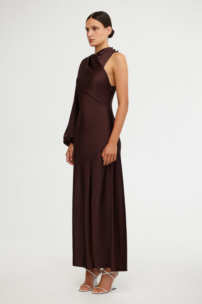 chocolate one shoulder dress One Shoulder Stretch Sculpt Bridesmaid Dress