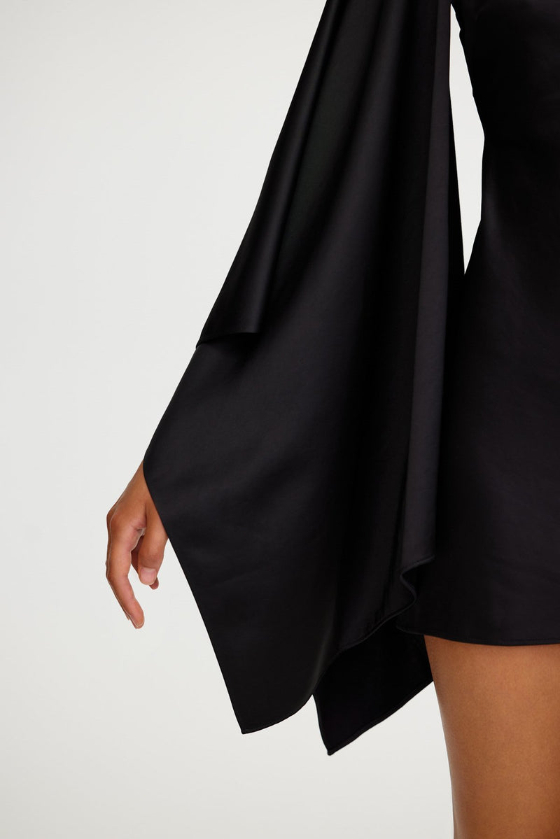 Adriana Long Sleeve Mini Dress for Women, Black, AU8 US4, Polyester Viscose Rayon Adriana Long Sleeve Mini Dress for Women, Black, AU8 US4, Polyester Viscose Rayon
